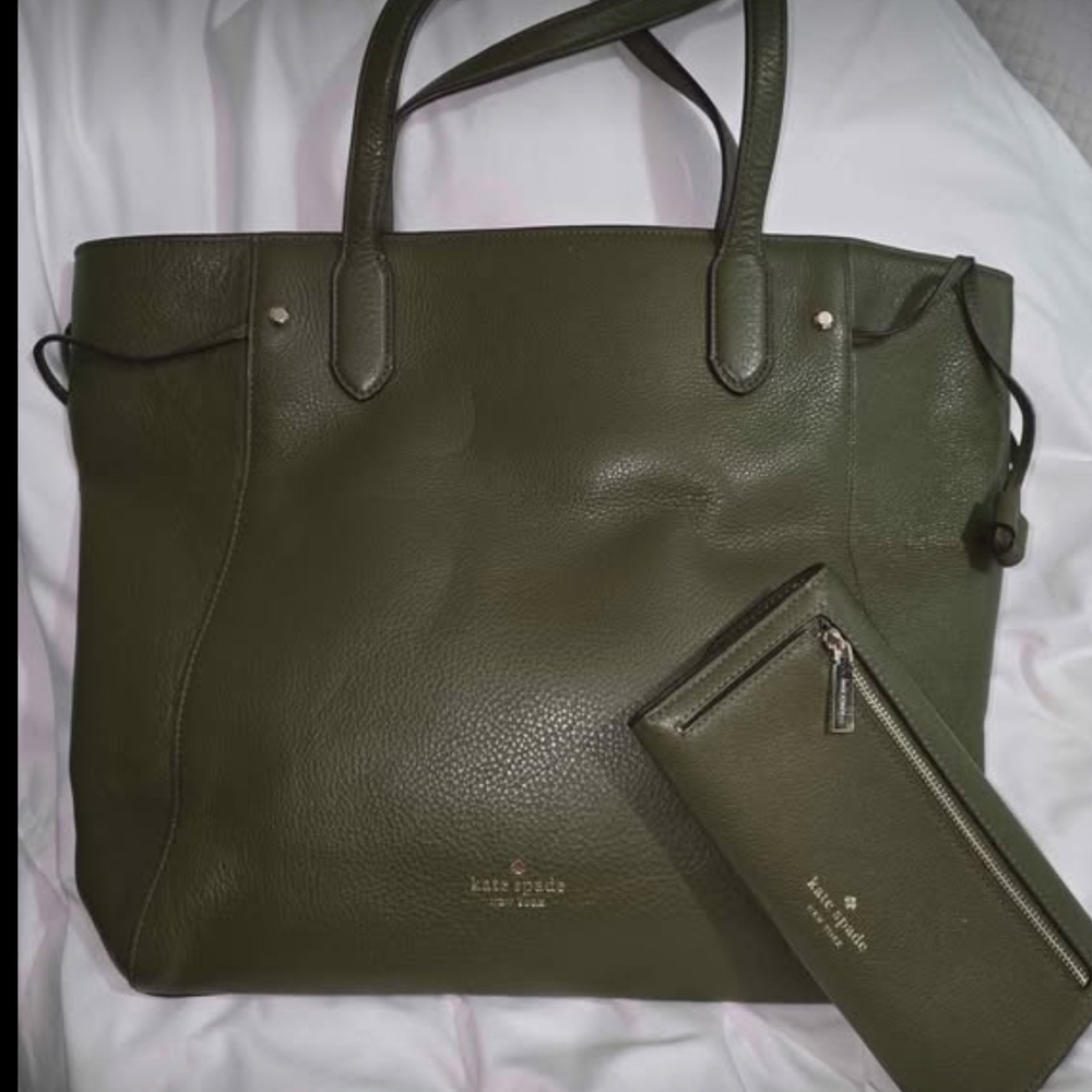 Kate Spade Forest Green Tote and Wallet
